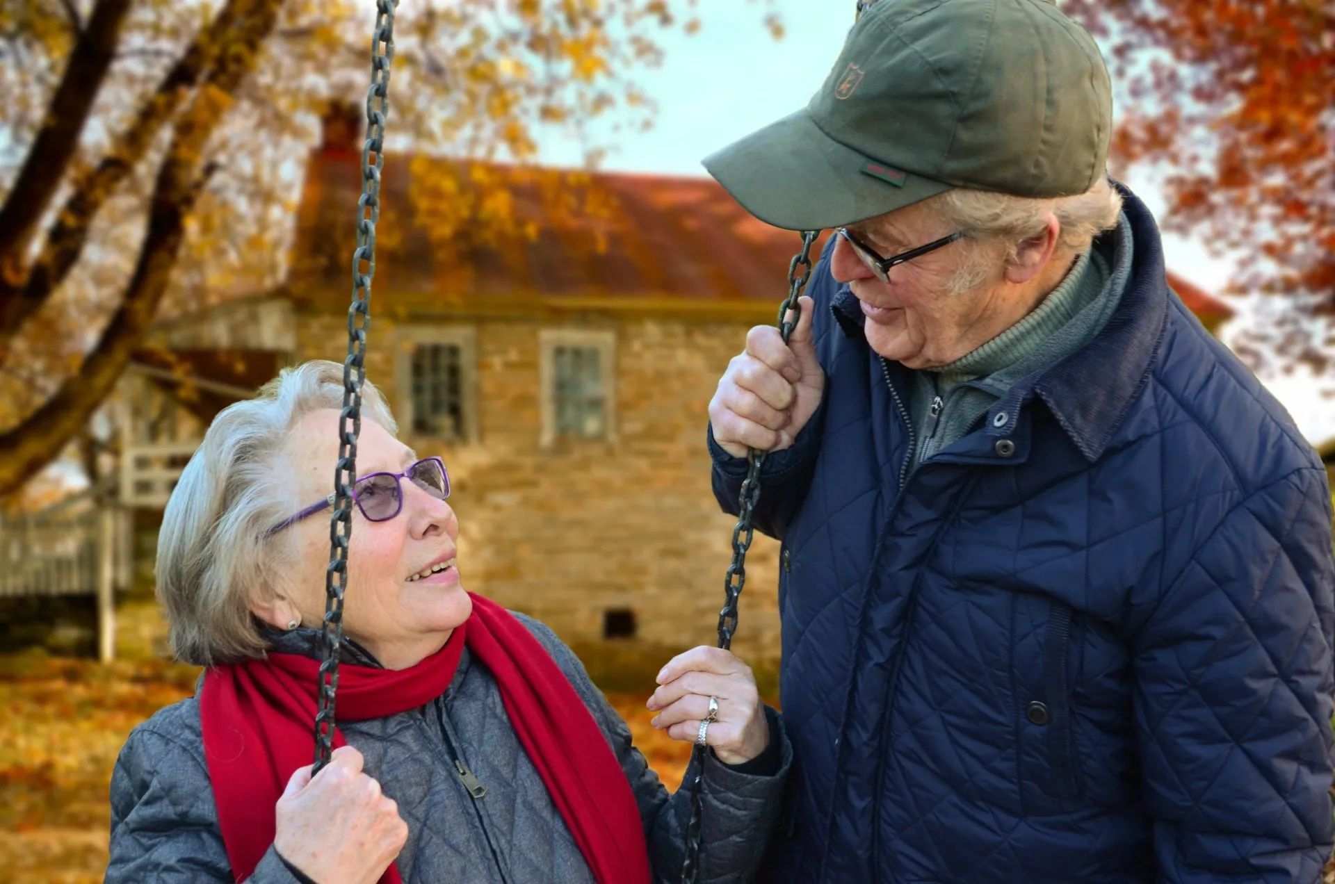 Old People Couple Together Connected 1920w